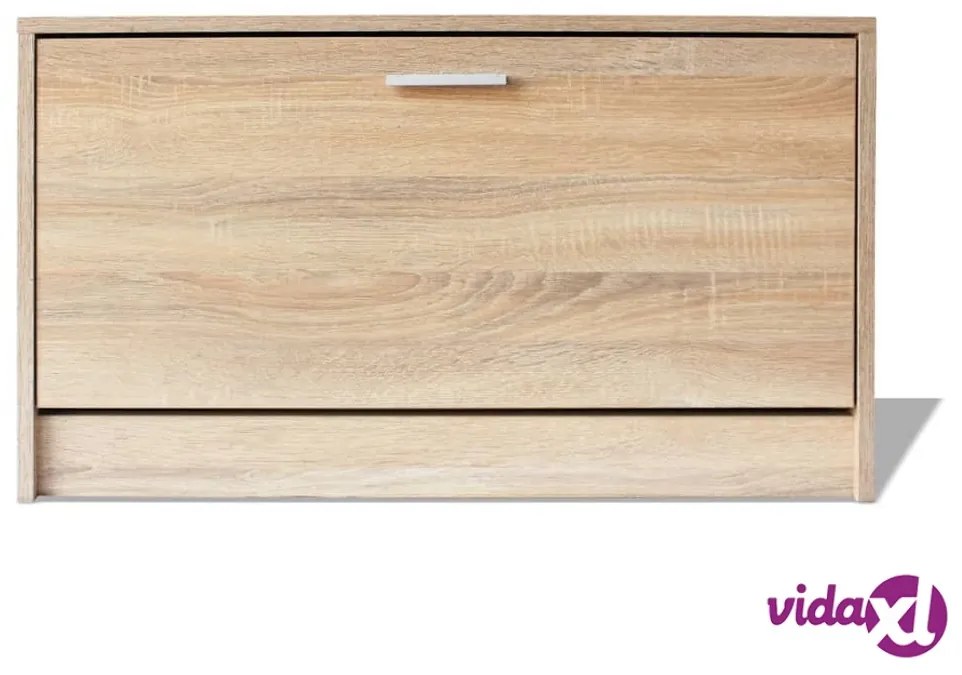 vidaXL Panchina con Scarpiera Colore Rovere 80x24x45 cm