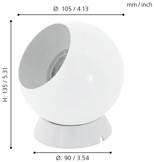 Eglo 94513 - Da tavolo / Applique PETTO 1 1xGU10-LED/3,3W/230V