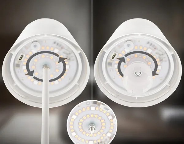 Briloner 7510016 - Lampada da tavolo LED RGBW CALIDA dimmerabile 2,5W/5V IP44 1200 mAh bianca