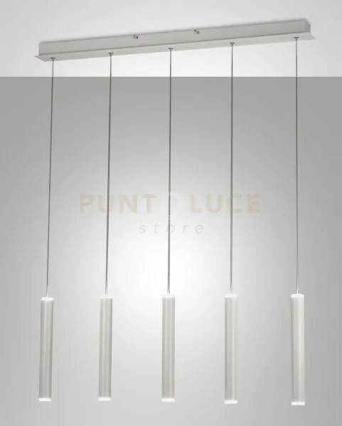 Prado lampadario a sospensione bianco l.90x8cm 5 luci rettangolare ...
