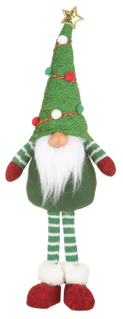 Gnomo natalizio in piedi cappello con pompon, 47 cm