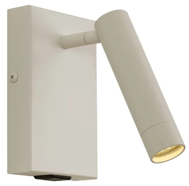 Lampada da parete moderna beige regolabile con USB-C - Croft