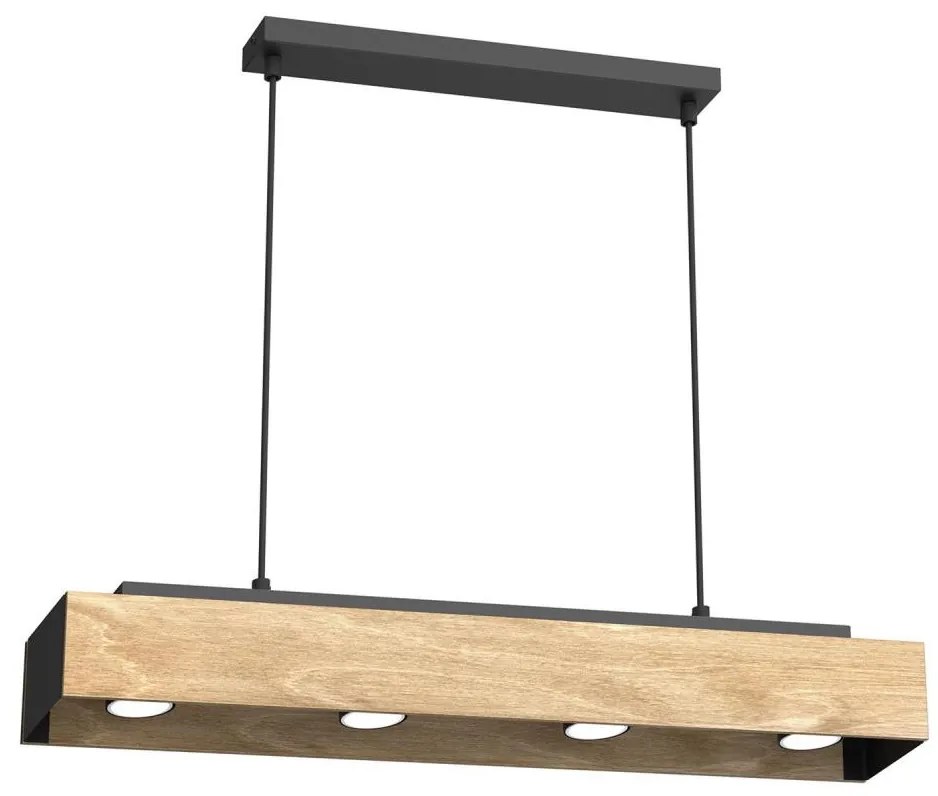 Lampadario a sospensione con filo MAISON 4xGU10/8W/230V marrone/quercia