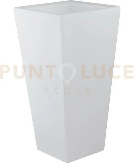 Vaso da giardino geco bianco 1 luce attacco e27 28x28x60cm