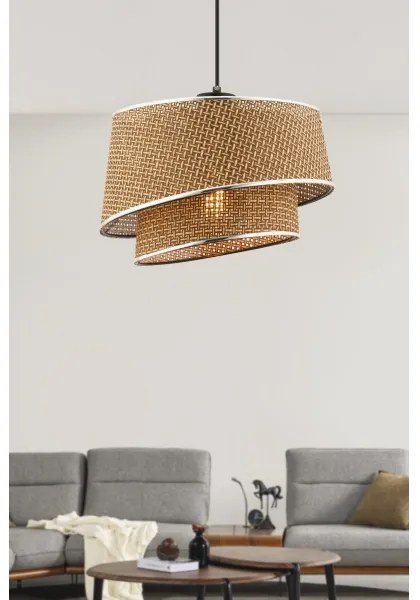 Lampada a sospensione su cavo BARETTE 1xE27/60W/230V marrone/cromo lucido