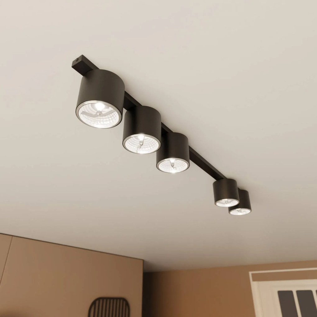 EMIBIG LIGHTING Plafoniere Nano, nero, a 5 luci, metallo