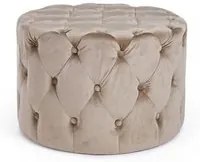 Pouf in velluto Tortora LORELLA diametro 60x h42 cm