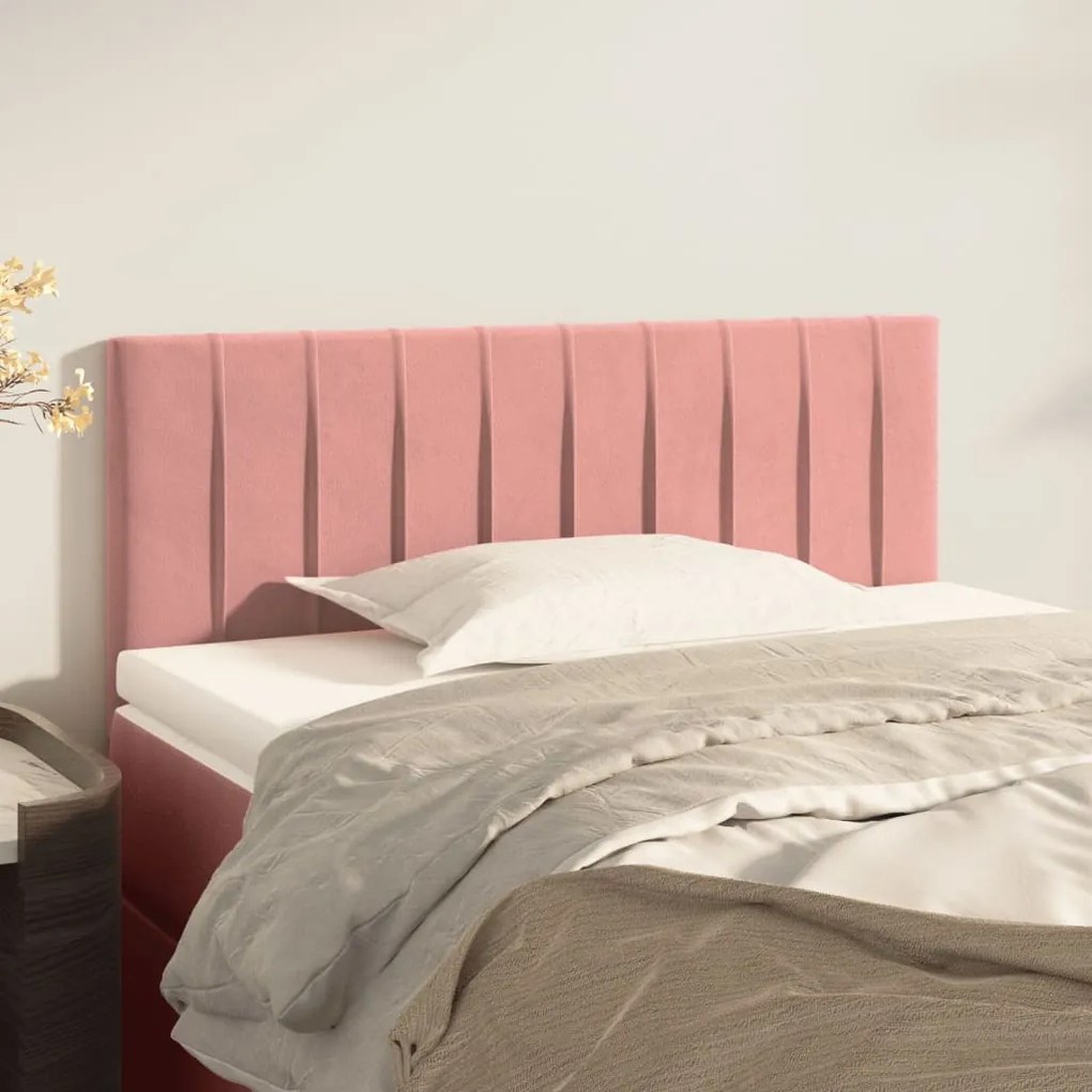 Testiera Rosa 100x5x78/88 Cm İn Velluto /