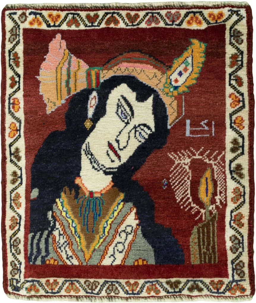 Shiraz Tappeto persiano 60 x 70 Rosso (Iran) Annodato A Mano