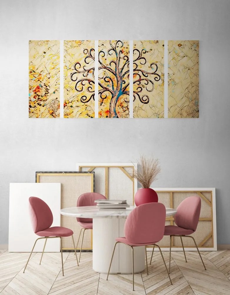 Quadri 5 pezzi – Simbolo dell'albero della vita