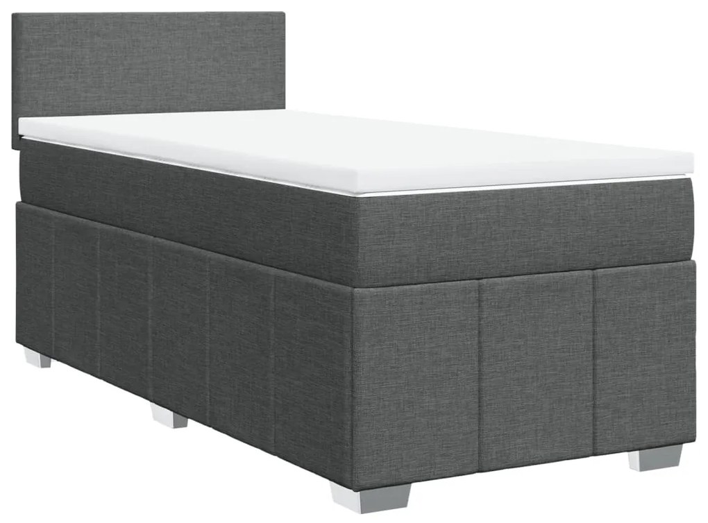 Giroletto a molle con materasso grigio scuro 80x200 cm tessuto