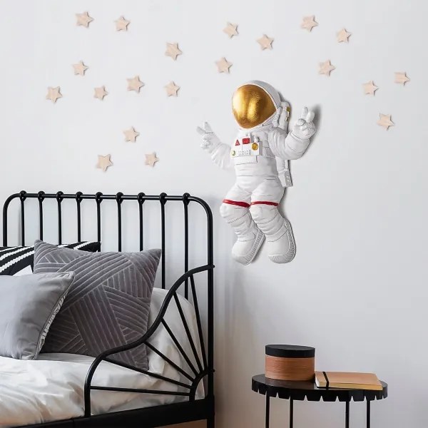 Decorazione da muro 47x35 cm astronaut oro