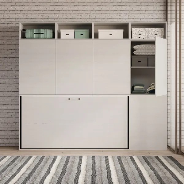 Letto NABOR singolo a scomparsa Bianco Frassino Composizione B