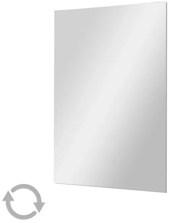 Specchio bagno 100x60 cm a filo lucido con installazione reversibile