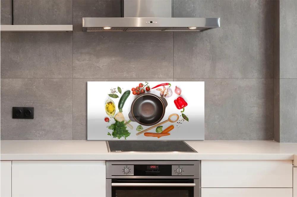 Pannello paraschizzi cucina Un cucchiaio di pomodorini al prezzemolo 100x50 cm