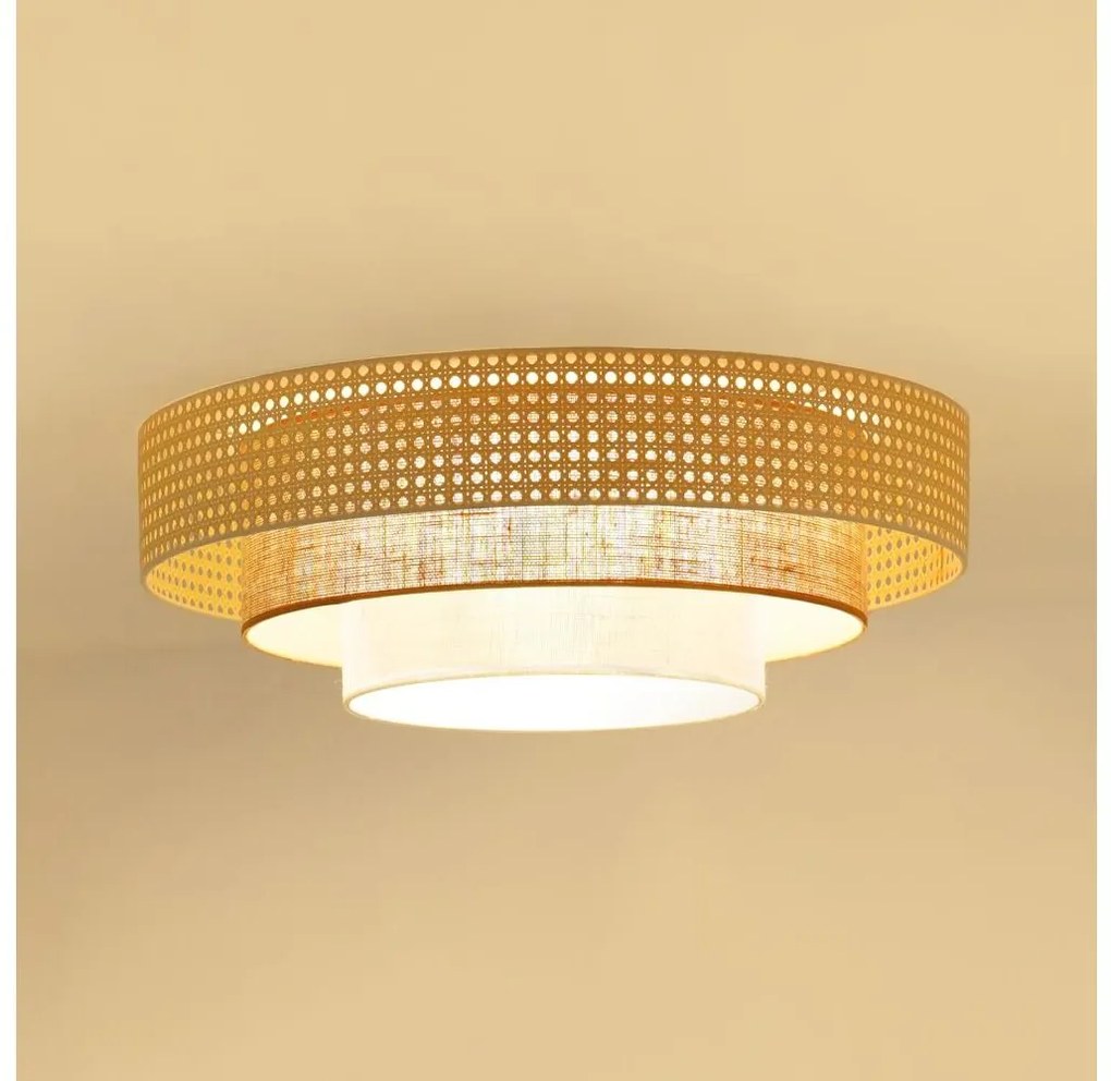 Brilagi - Plafoniera LED CEDAR LUNETA LED/26W/230V rattan/marrone/crema