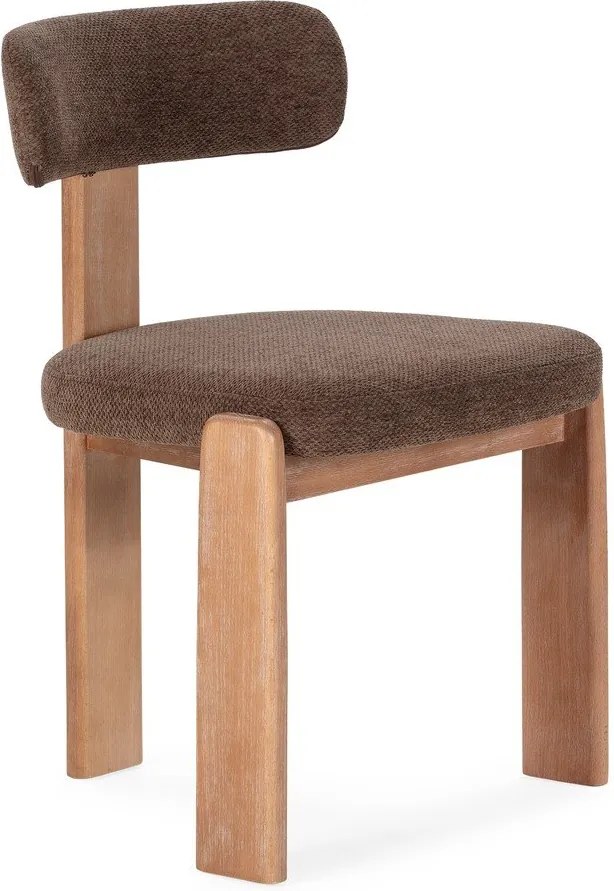 Sedie da pranzo in set marroni in imbottito 2 pz Nadia – MOME