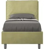 Letto imbottito Singolo 80x190 cm Antea - Senza rete,Microfibra,T verde