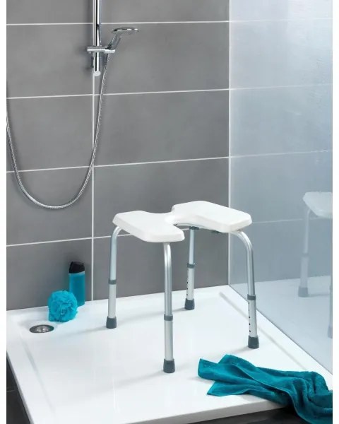 WENKO 206051100-Sgabello SECURA 46x53,5 cm bianco/argento