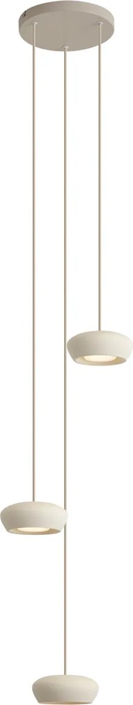 Lampada a sospensione moderna beige con paralume rotondo a 3 luci - Concerto