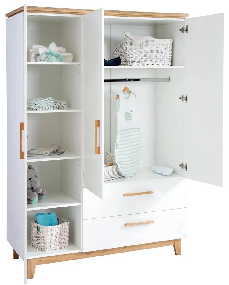 Armadio per bambini bianco in rovere 135x200 cm Finn - Roba