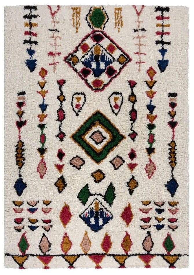Tappeto in lana tessuto a mano color crema 200x290 cm Moroccan Fes - Flair Rugs