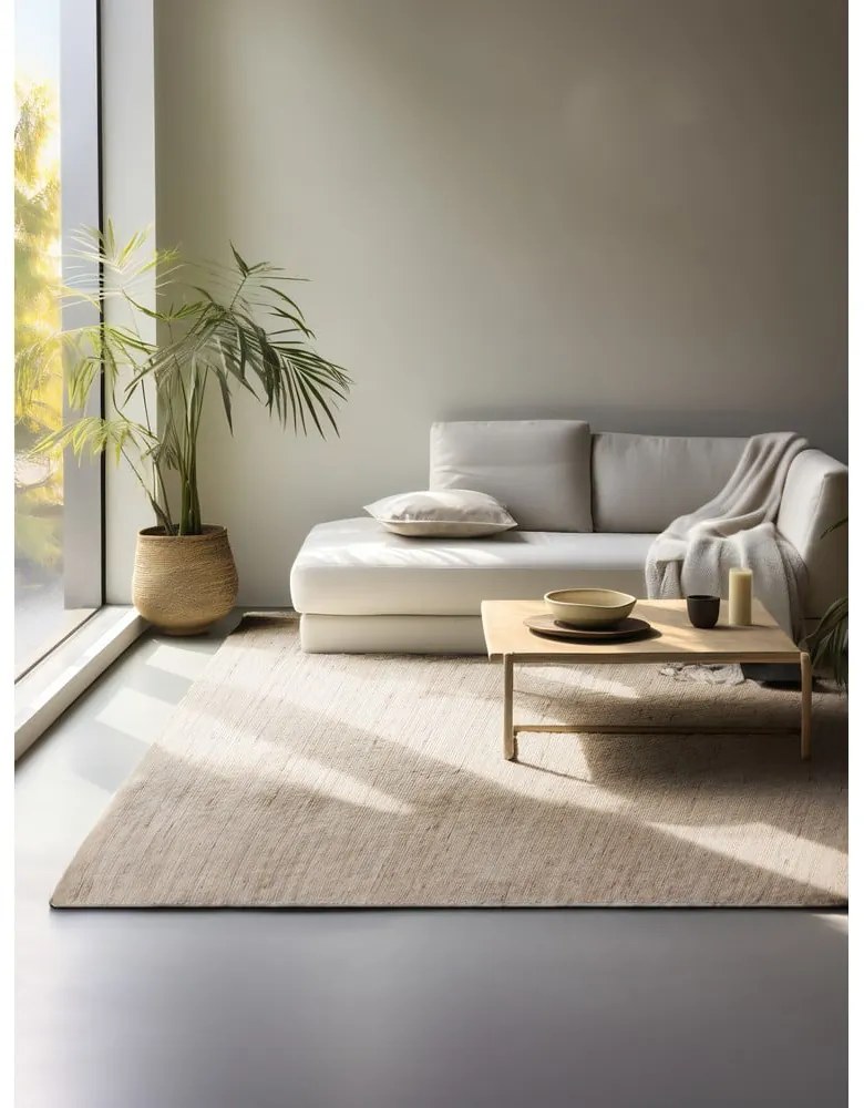 Tappeto beige in misto iuta tessuto a mano 80x150 cm Handloom – Hanse Home