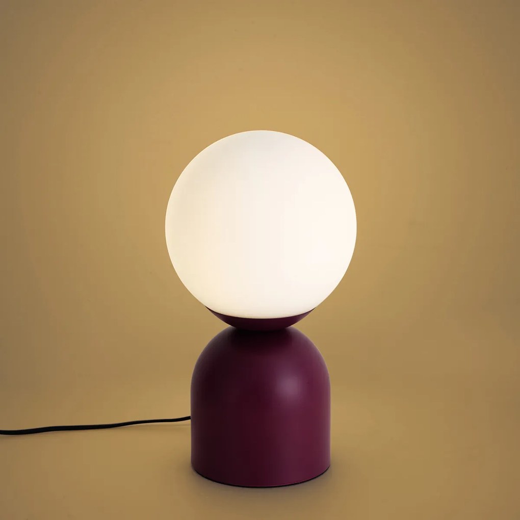Lampada da Tavolo Hotel Chic Viola con Vetro Opale - Pallon Trend