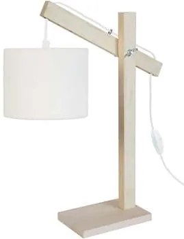 Tosel  Lampade d’ufficio Lampada da scrivania tondo legno naturale e bianco  Tosel