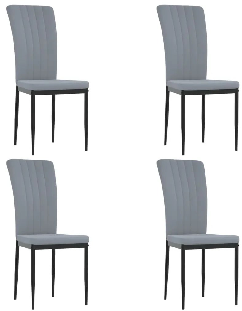 Sedie da pranzo 4 pz grigio chiaro in velluto