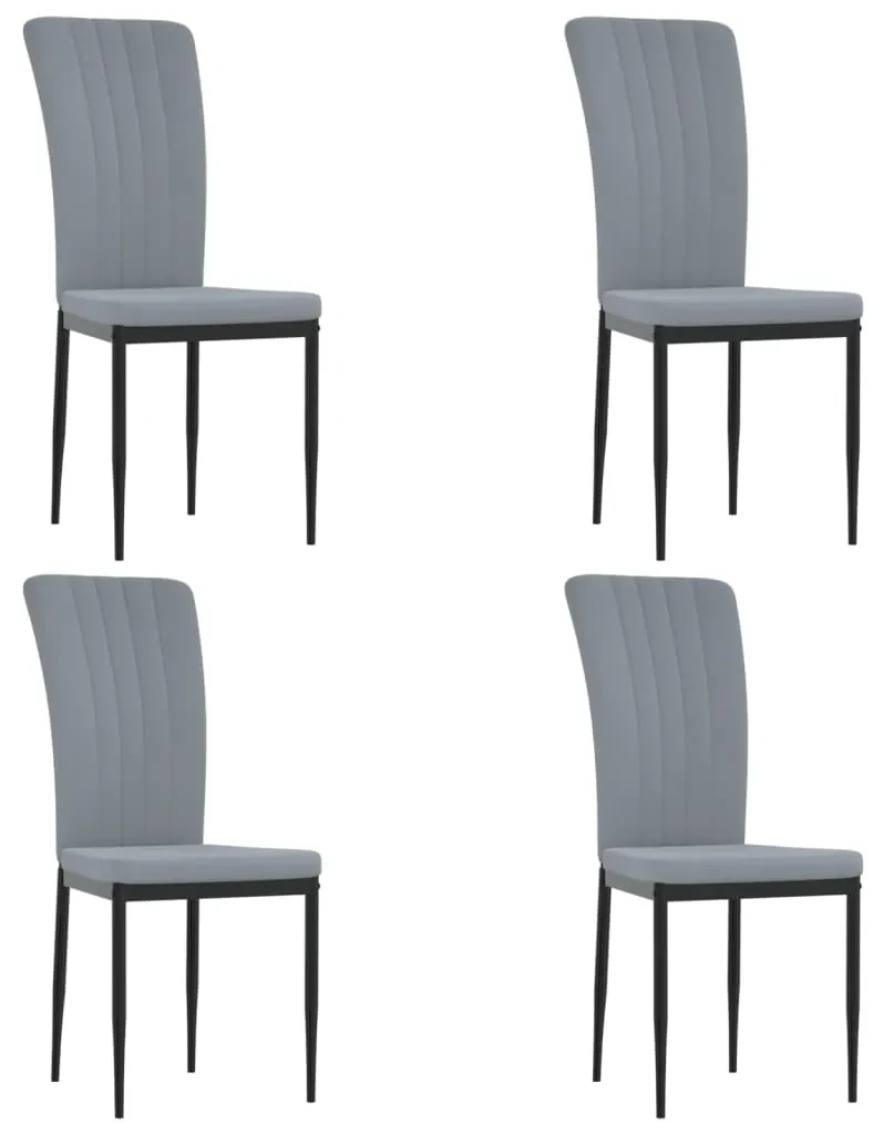 Sedie da pranzo 4 pz grigio chiaro in velluto