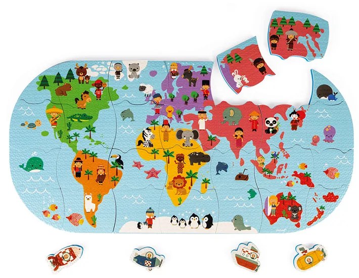 Mappa Del Mondo da Bagno - 28 pezzi