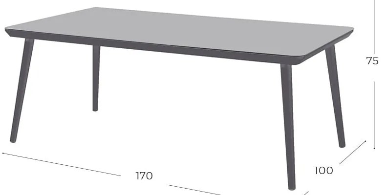 Tavolo da pranzo grigio da giardino 170x100 cm Sophie - Hartman