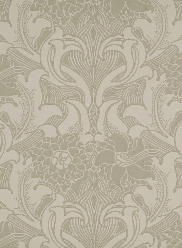 Little Greene Carta da parati Dahlia Scroll - French Grey