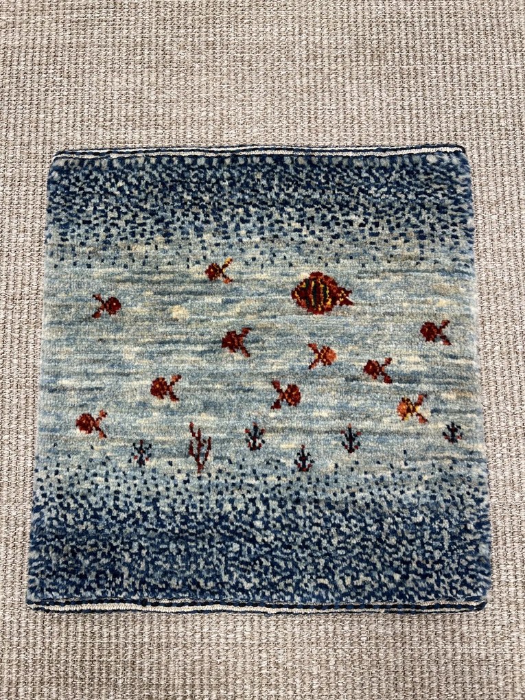 Loribaft Tappeto 40 x 40 Blu (Iran) Annodato A Mano