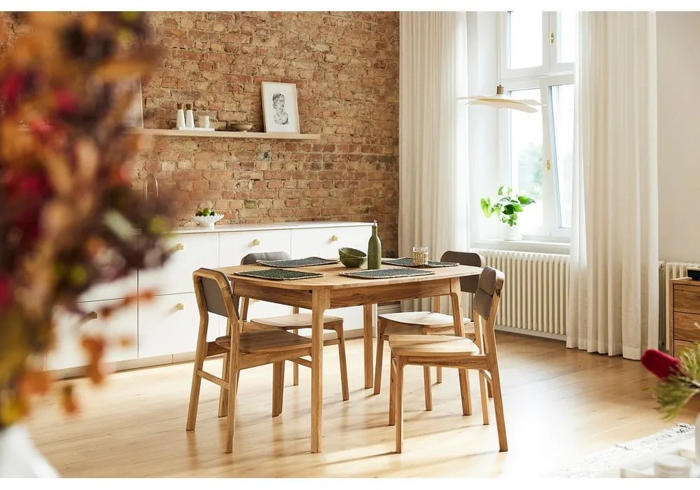 Tavolo da pranzo in rovere massiccio allungabile con estensione 100x120 cm Twig – The Beds