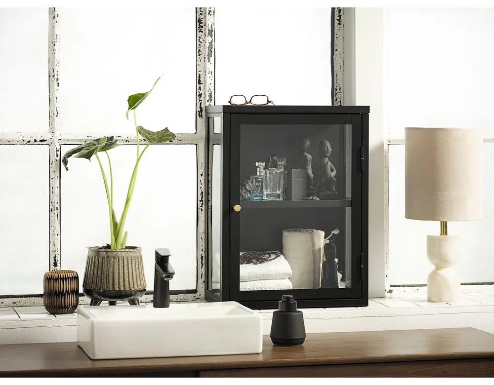 Vetrina nera in metallo 45x60 cm Carmel - Unique Furniture