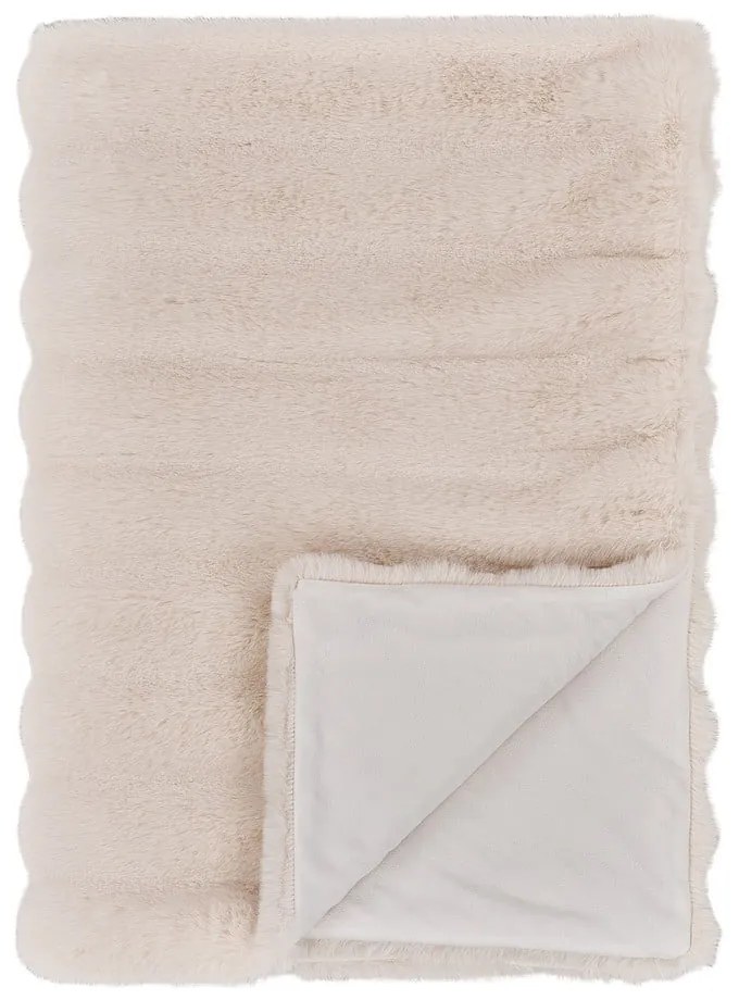 Coperta color crema in pelliccia finta 130x180 cm Galena – House Nordic