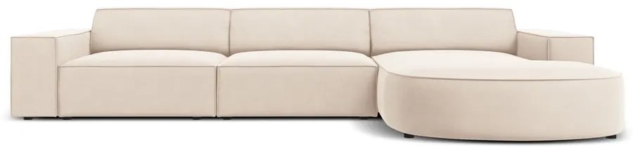Divano angolare in velluto beige (angolo destro) Jodie - Micadoni Home