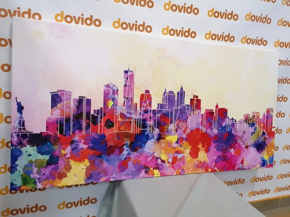 Quadro su tela – New York in versione acquerello