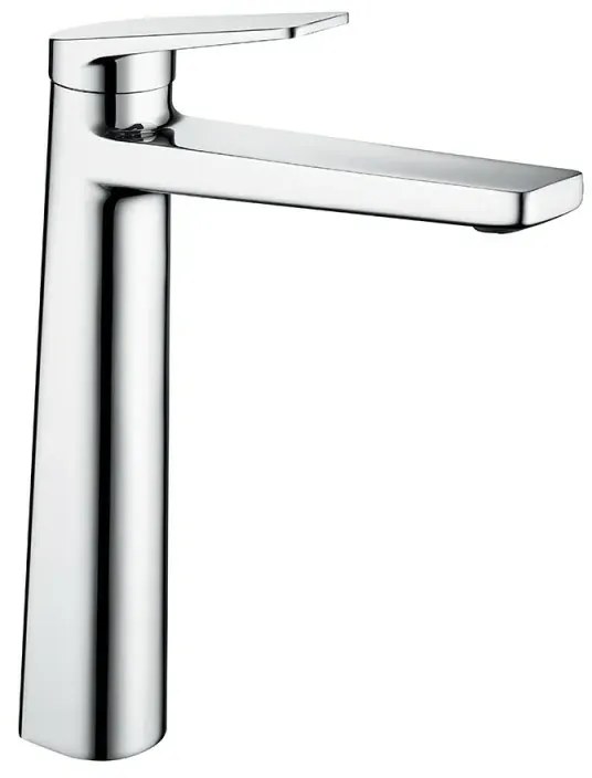 Miscelatore lavabo alto in ottone cromo con sottile leva monocomando Nemes