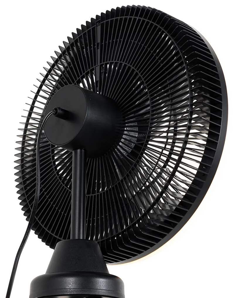 Ventilatore da pavimento treppiede nero con LED dimmerabile a 3 livelli - Meric