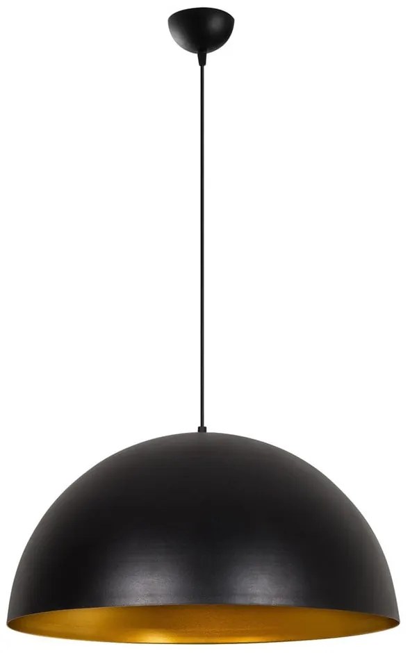 Lampadario nero con paralume in metallo ø 60 cm Sivano – Opviq lights