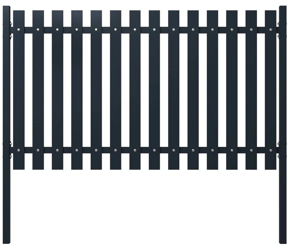 Pannello Di Recinzione Antracite 174,5x125cm Acciaio Verniciato /