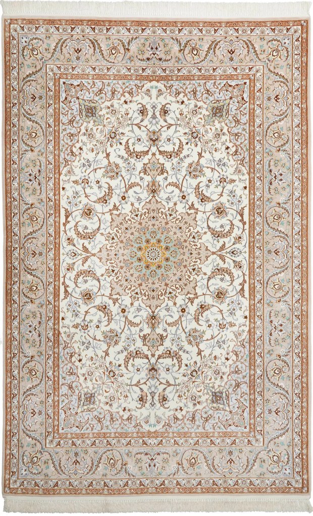 Isfahan Tappeto 240 x 160 Rosso (Iran) Annodato A Mano
