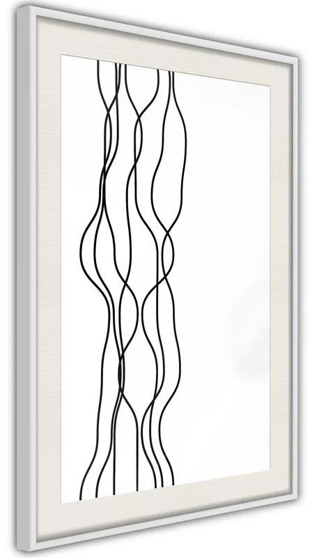 Poster  Wavy Lines  Cornice Quadri Cornice nera con pass-partout, Larghezza x Altezza Home decor 30x45