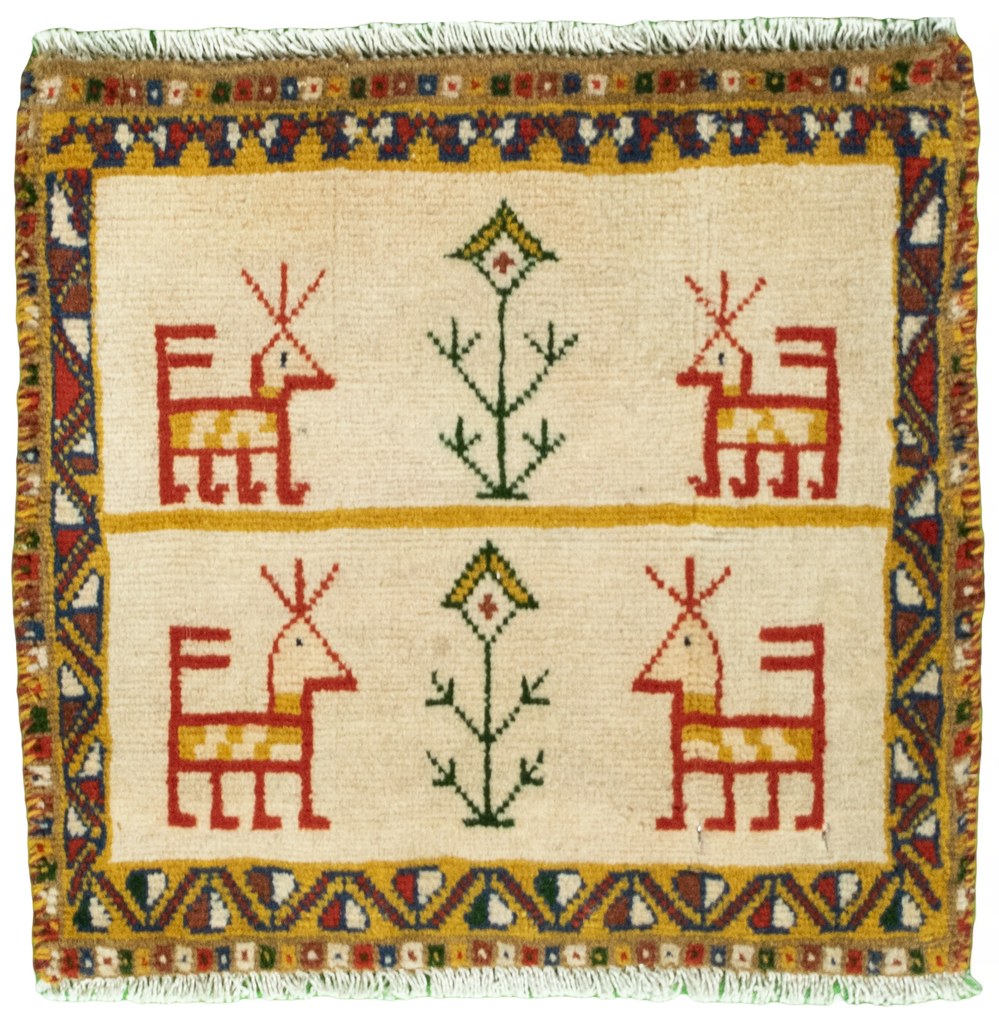 Shiraz Tappeto persiano 40 x 40 Rosso (Iran) Annodato A Mano