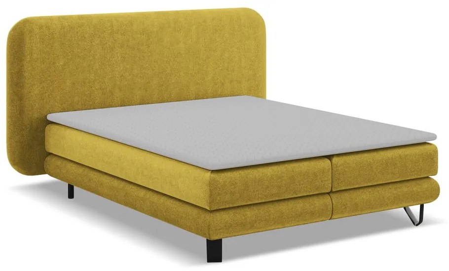 Letto boxspring in senape 180x200 cm Ilima - Makamii