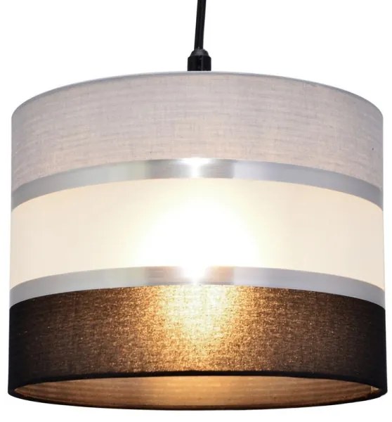 Lampadario a sospensione con filo HELEN 1xE27/15W/230V diametro 20 cm nero/grigio/argento