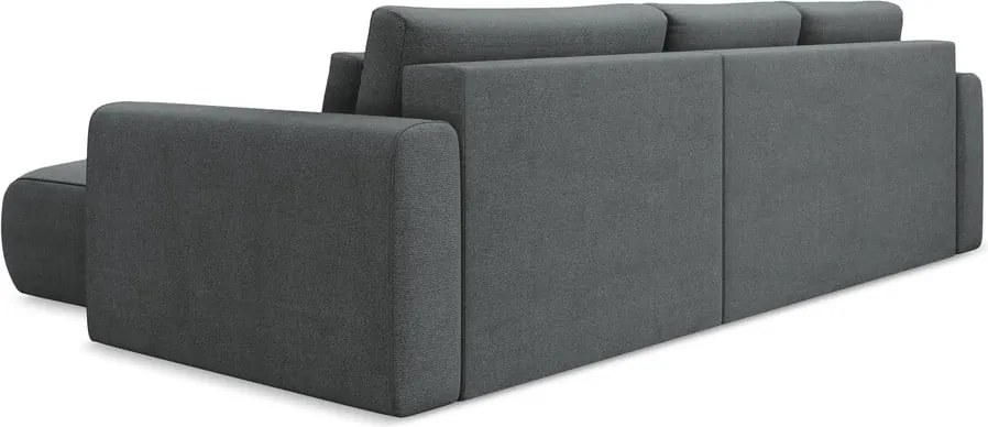 Divano angolare grigio scuro allungabile/con contenitore (con penisola a destra/con chaise lounge) Kapua – Makamii